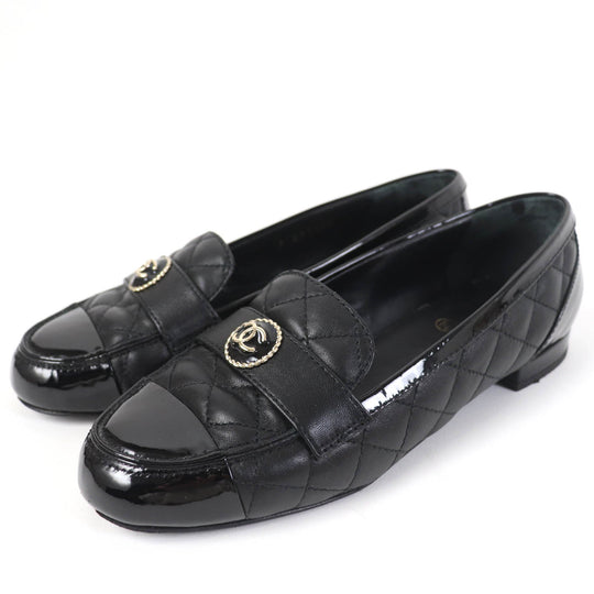 CHANEL Ballet shoes 23B G45122 Main: Leather, Main: Patent leather black Women 36 1/2C Used Authentic