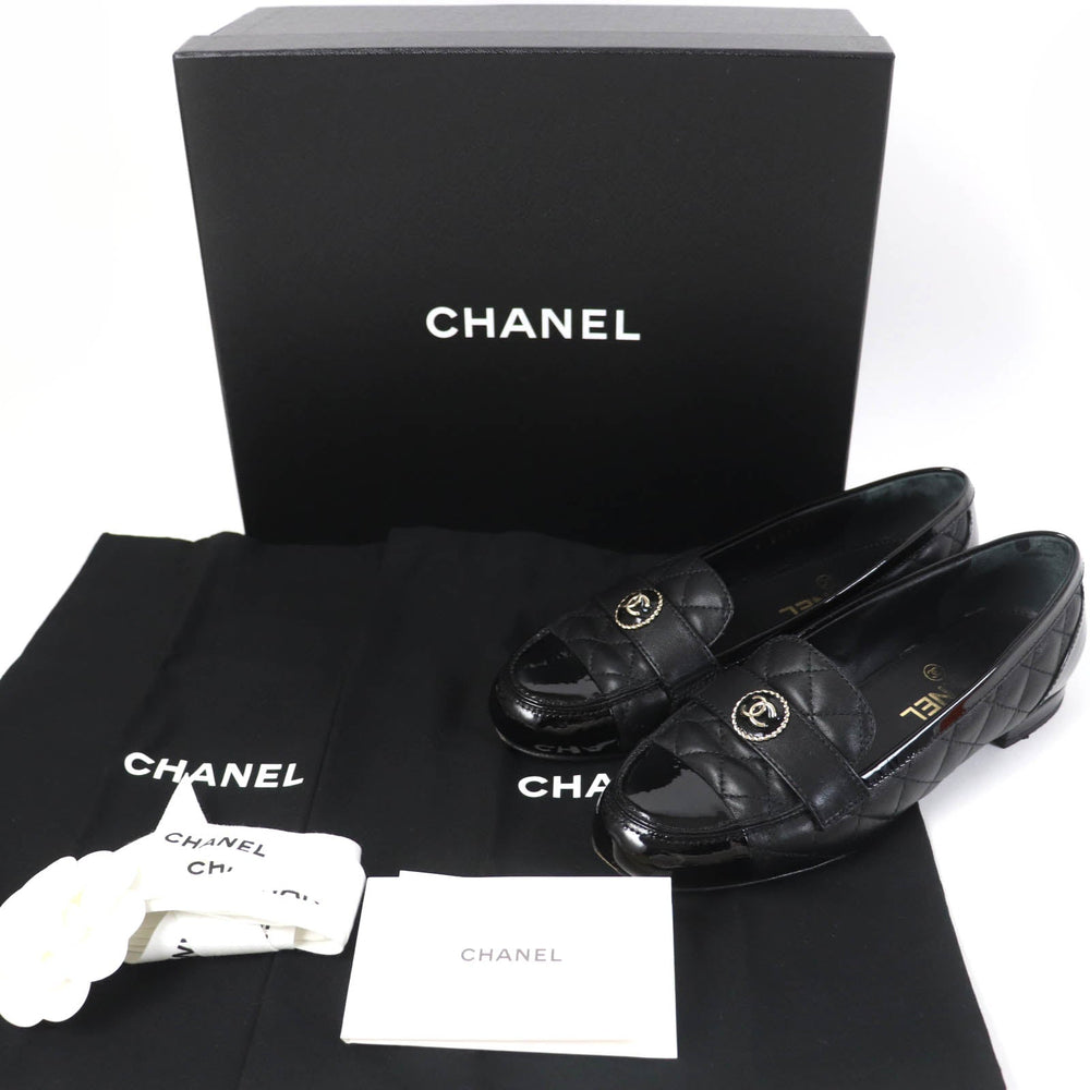 CHANEL Ballet shoes 23B G45122 Main: Leather, Main: Patent leather black Women 36 1/2C Used Authentic