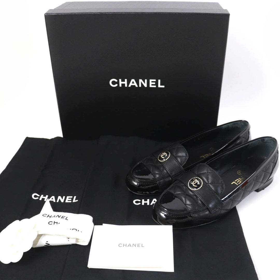 CHANEL Ballet shoes 23B G45122 Main: Leather, Main: Patent leather black Women 36 1/2C Used Authentic