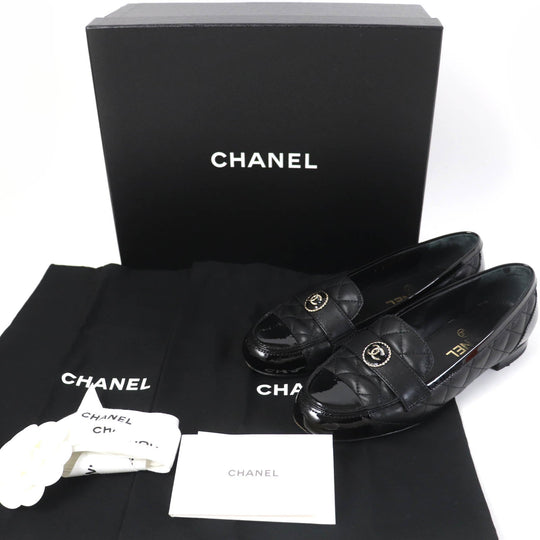 CHANEL Ballet shoes 23B G45122 Main: Leather, Main: Patent leather black Women 36 1/2C Used Authentic