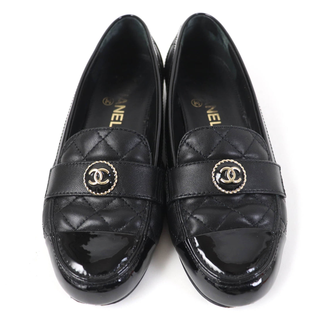 CHANEL Ballet shoes 23B G45122 Main: Leather, Main: Patent leather black Women 36 1/2C Used Authentic