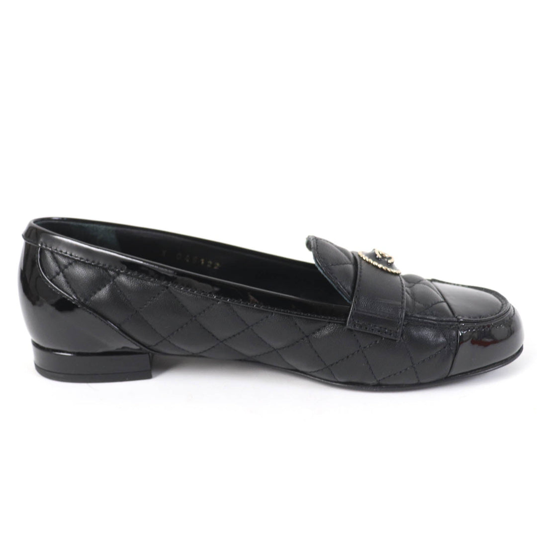 CHANEL Ballet shoes 23B G45122 Main: Leather, Main: Patent leather black Women 36 1/2C Used Authentic