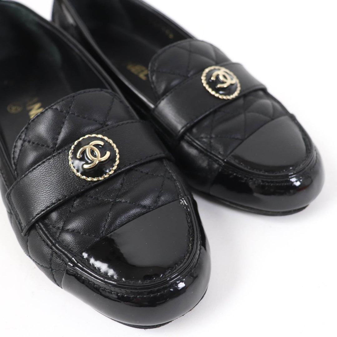 CHANEL Ballet shoes 23B G45122 Main: Leather, Main: Patent leather black Women 36 1/2C Used Authentic