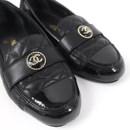 CHANEL Ballet shoes 23B G45122 Main: Leather, Main: Patent leather black Women 36 1/2C Used Authentic