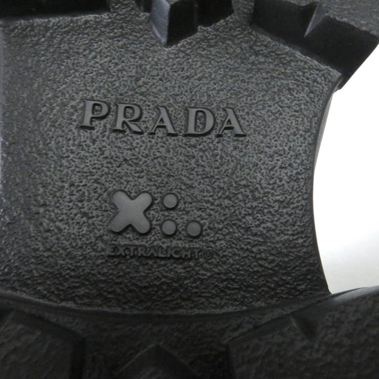 PRADA boots 2UG007 Main: Leather black monolith mens 10 Used Authentic
