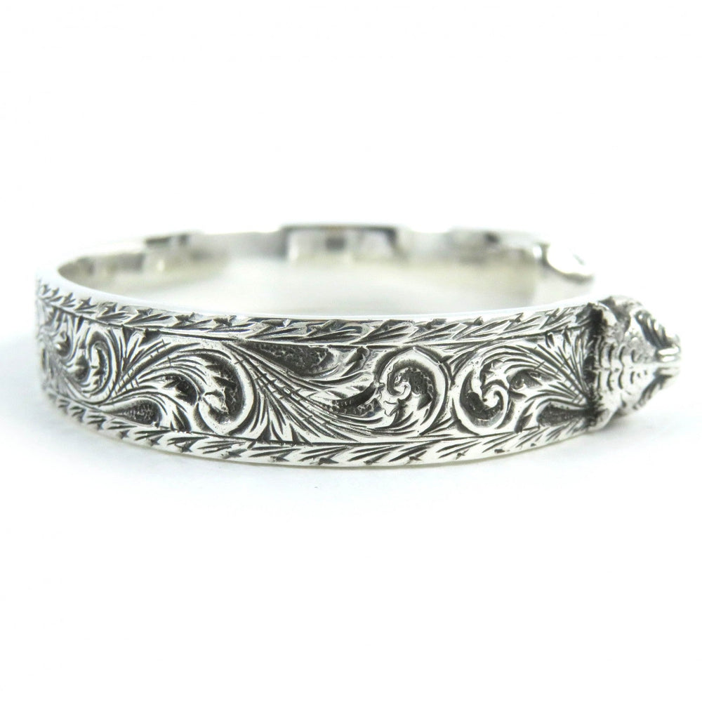GUCCI Bangle Main�FAG925 Silver mens 17 Used Authentic