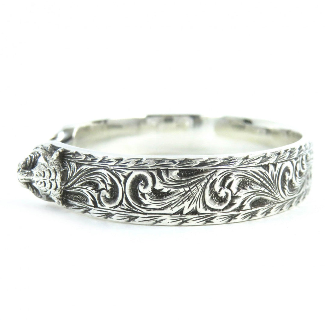 GUCCI Bangle Main�FAG925 Silver mens 17 Used Authentic