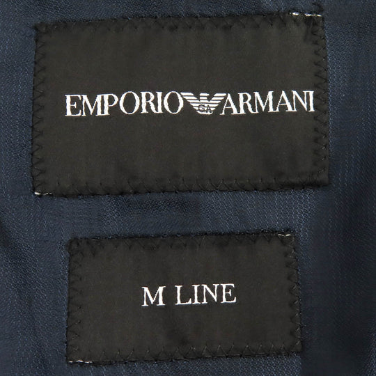EMPORIO ARMANI suit Outer: 81% cotton, Outer: 19% polyurethane, Lining: 50% acetate, Lining: 50% rayon, Sleeve lining: 100% rayon Navy M LINE mens 46 Used Authentic