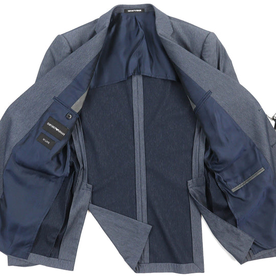 EMPORIO ARMANI suit Outer: 81% cotton, Outer: 19% polyurethane, Lining: 50% acetate, Lining: 50% rayon, Sleeve lining: 100% rayon Navy M LINE mens 46 Used Authentic