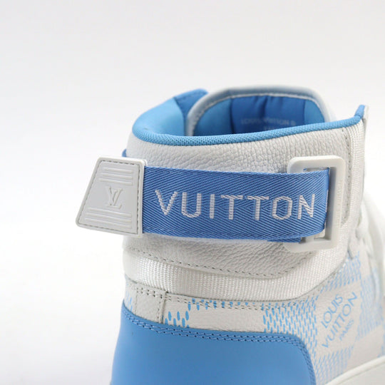 LOUIS VUITTON High cut sneakers 1AA0D3 Main: Leather White light blue Rivoli line mens 6 Used Authentic