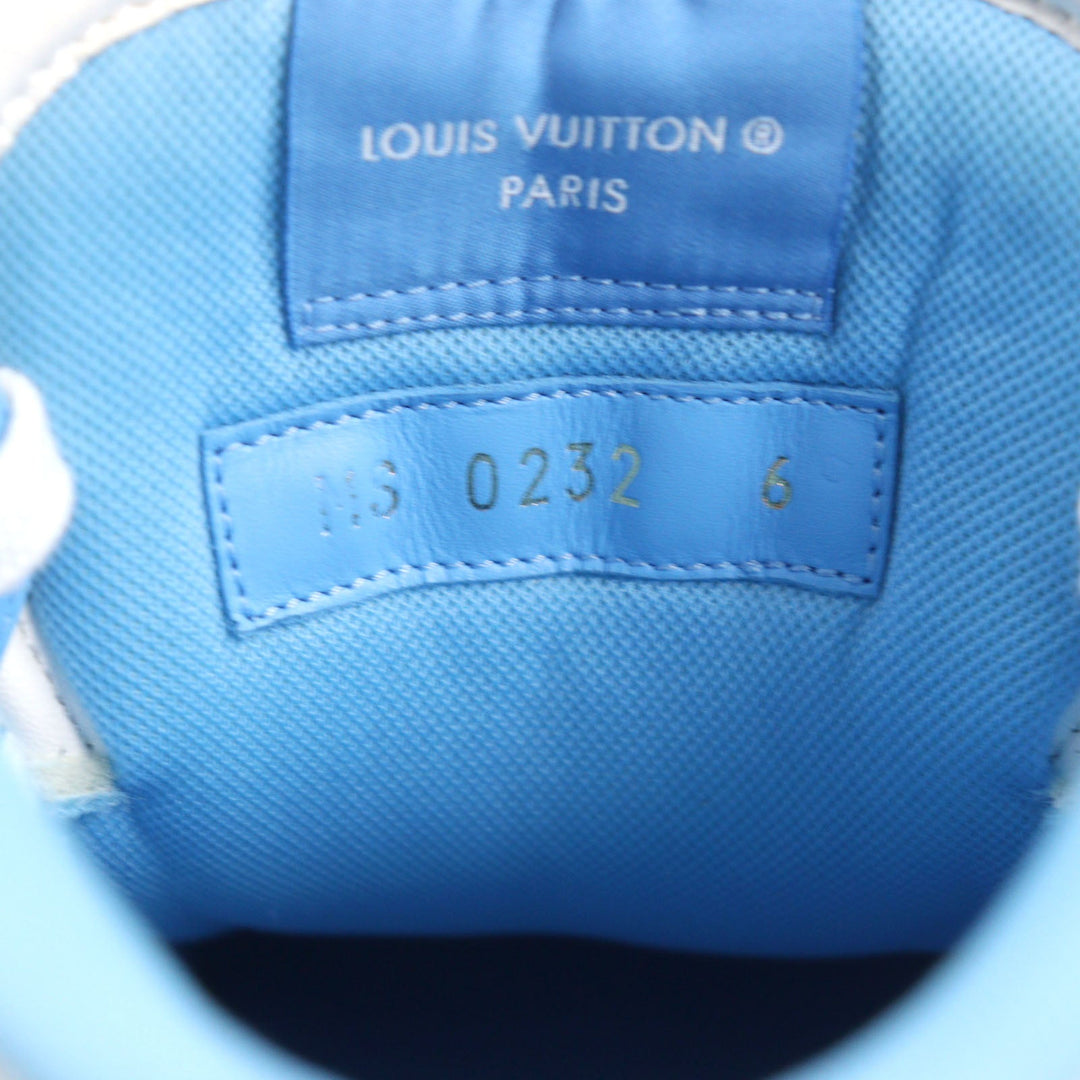 LOUIS VUITTON High cut sneakers 1AA0D3 Main: Leather White light blue Rivoli line mens 6 Used Authentic