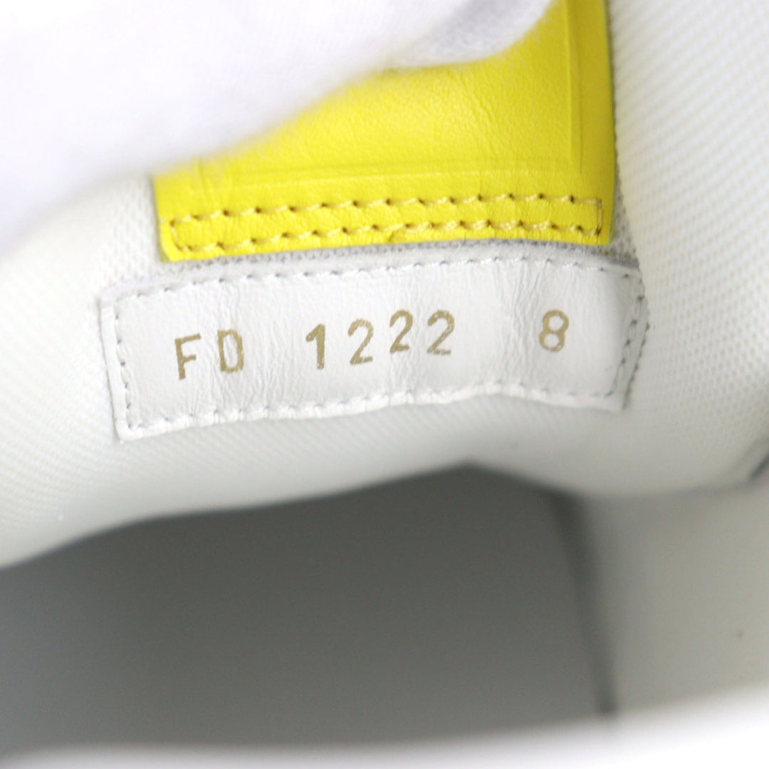 LOUIS VUITTON sneakers 1ABD20 Main: Leather White yellow LV trainer line mens 8 Used Authentic