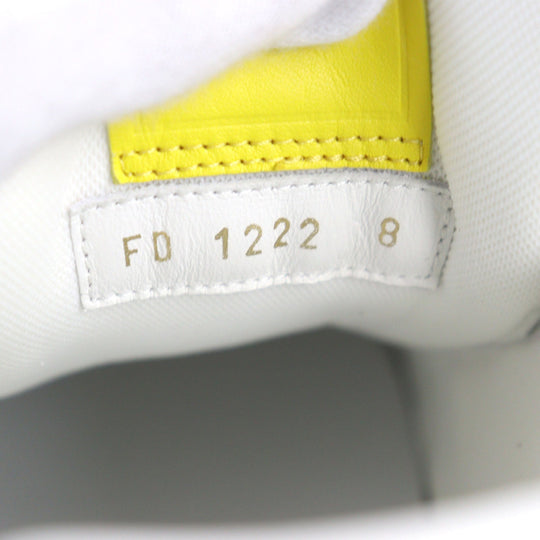 LOUIS VUITTON sneakers 1ABD20 Main: Leather White yellow LV trainer line mens 8 Used Authentic