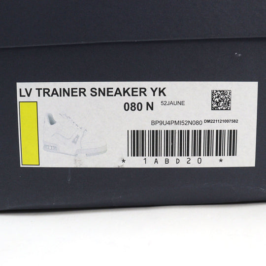 LOUIS VUITTON sneakers 1ABD20 Main: Leather White yellow LV trainer line mens 8 Used Authentic