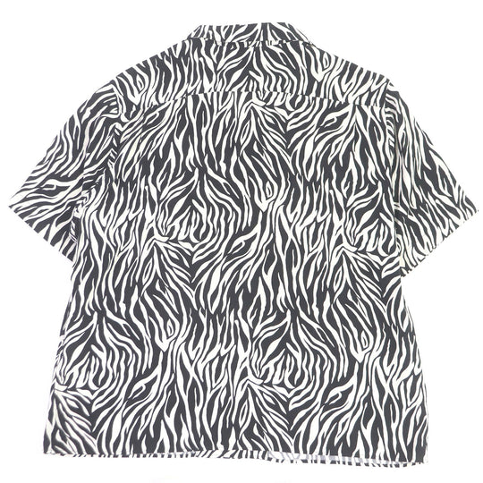 CELINE Short sleeve shirt 2C036843H Main: 100% rayon White black mens 41 Used Authentic