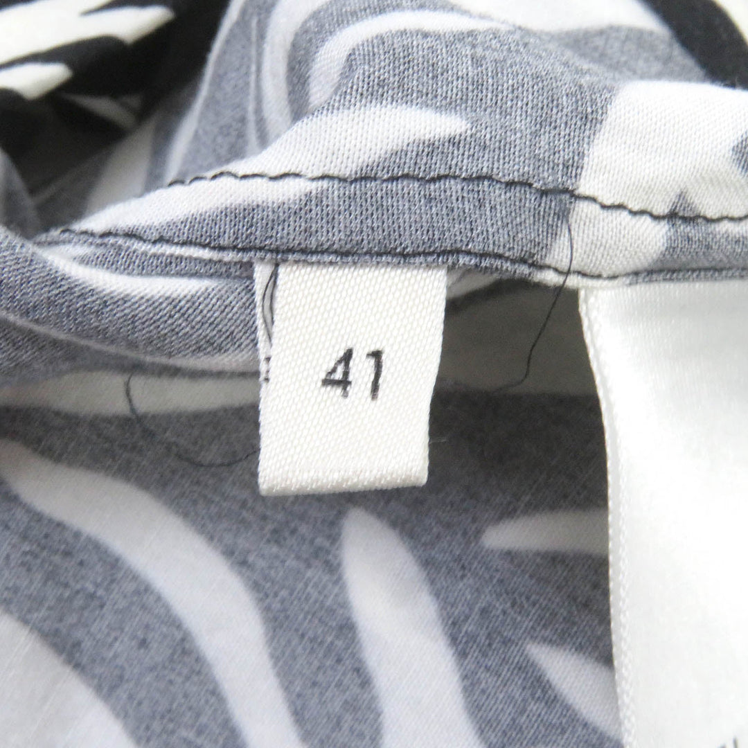 CELINE Short sleeve shirt 2C036843H Main: 100% rayon White black mens 41 Used Authentic