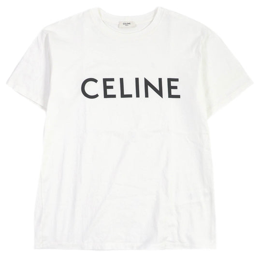 CELINE Short sleeve T-shirt 2X764671Q Main: 100% cotton Ecru Black mens XXS Used Authentic
