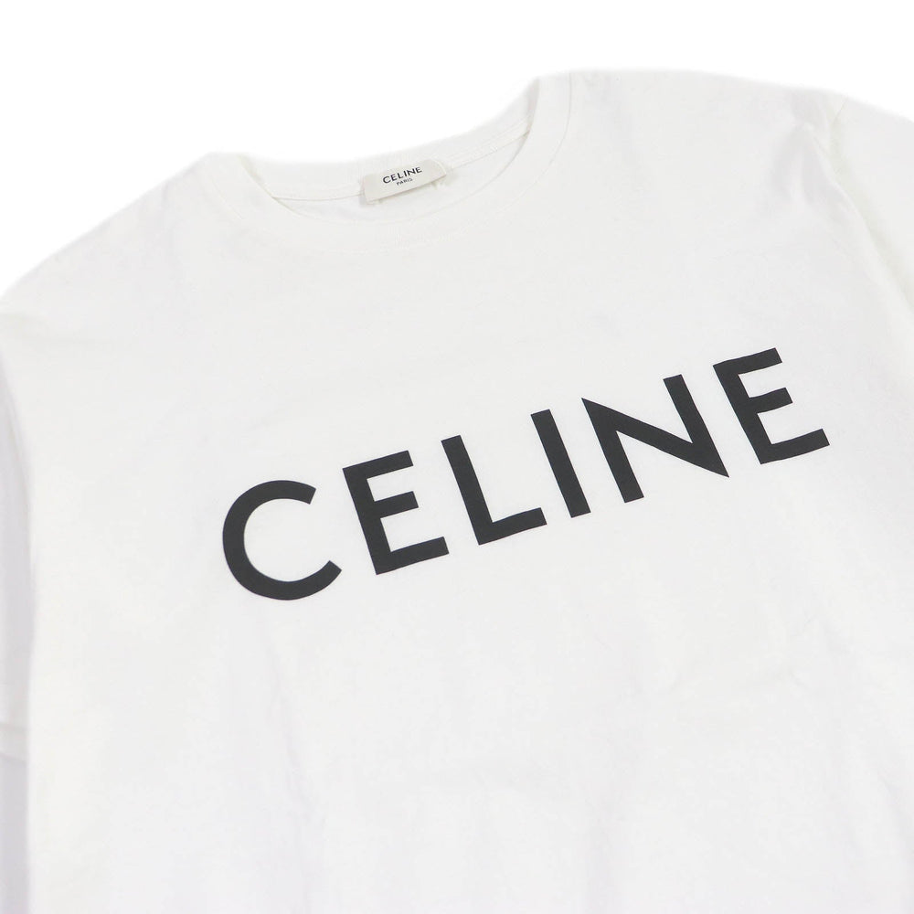 CELINE Short sleeve T-shirt 2X764671Q Main: 100% cotton Ecru Black mens XXS Used Authentic