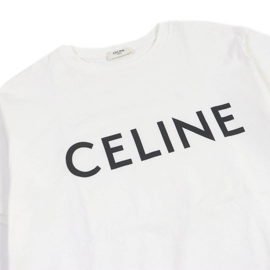 CELINE Short sleeve T-shirt 2X764671Q Main: 100% cotton Ecru Black mens XXS Used Authentic