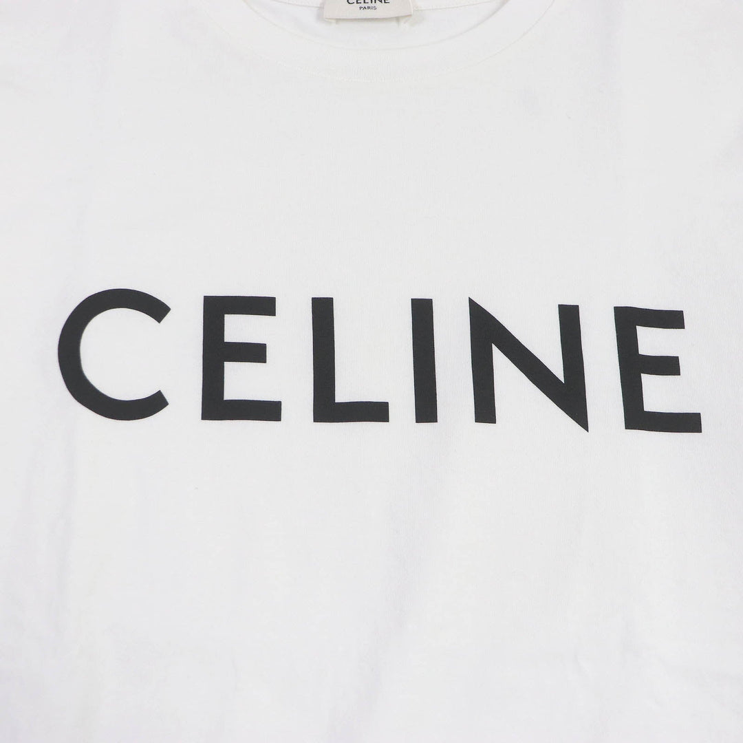 CELINE Short sleeve T-shirt 2X764671Q Main: 100% cotton Ecru Black mens XXS Used Authentic