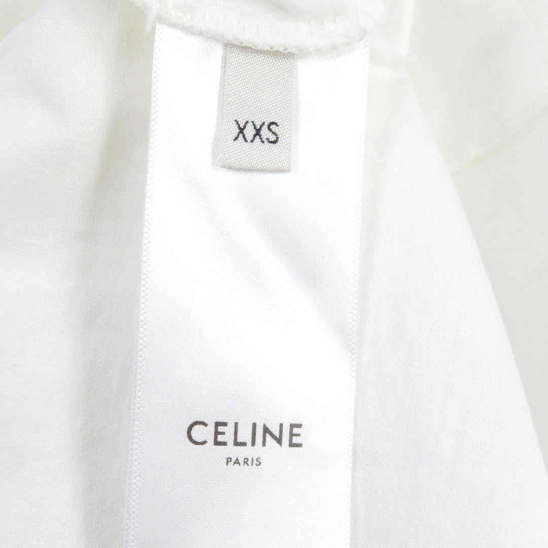 CELINE Short sleeve T-shirt 2X764671Q Main: 100% cotton Ecru Black mens XXS Used Authentic
