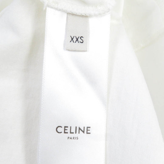 CELINE Short sleeve T-shirt 2X764671Q Main: 100% cotton Ecru Black mens XXS Used Authentic