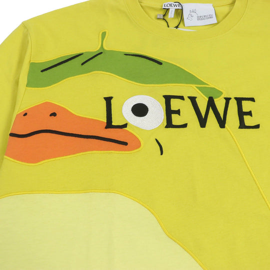 LOEWE Short sleeve T-shirt S928Y22J03 Main: 100% cotton, Part: 100% polyester yellow mens M Used Authentic