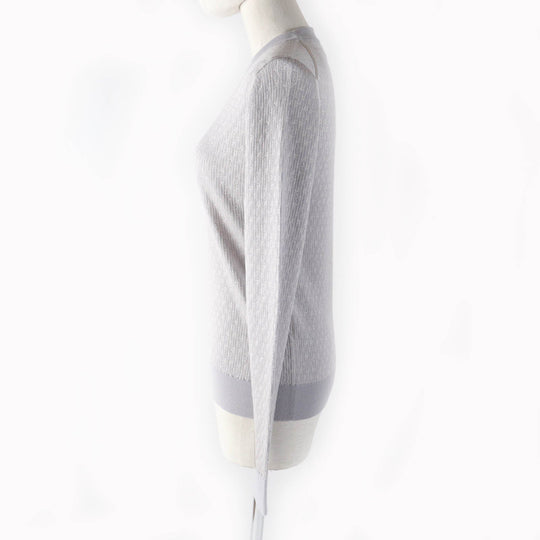 FENDI knit FZX849 Main: 67% wool, Main: 31% viscose, Main: 2% elastane gray Women 40 Used Authentic
