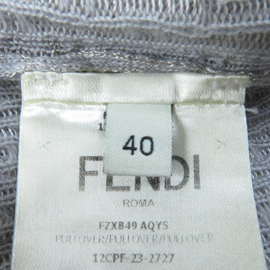 FENDI knit FZX849 Main: 67% wool, Main: 31% viscose, Main: 2% elastane gray Women 40 Used Authentic