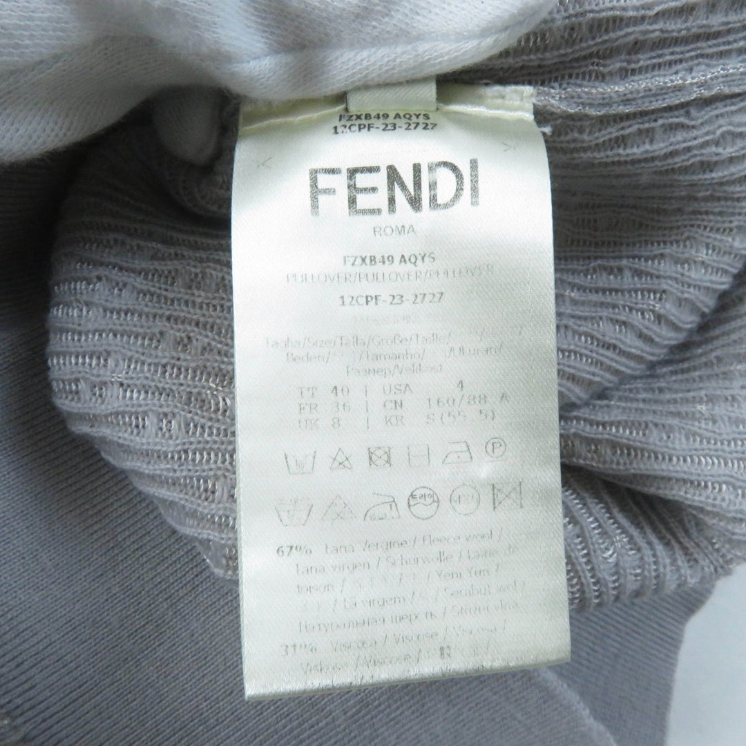 FENDI knit FZX849 Main: 67% wool, Main: 31% viscose, Main: 2% elastane gray Women 40 Used Authentic