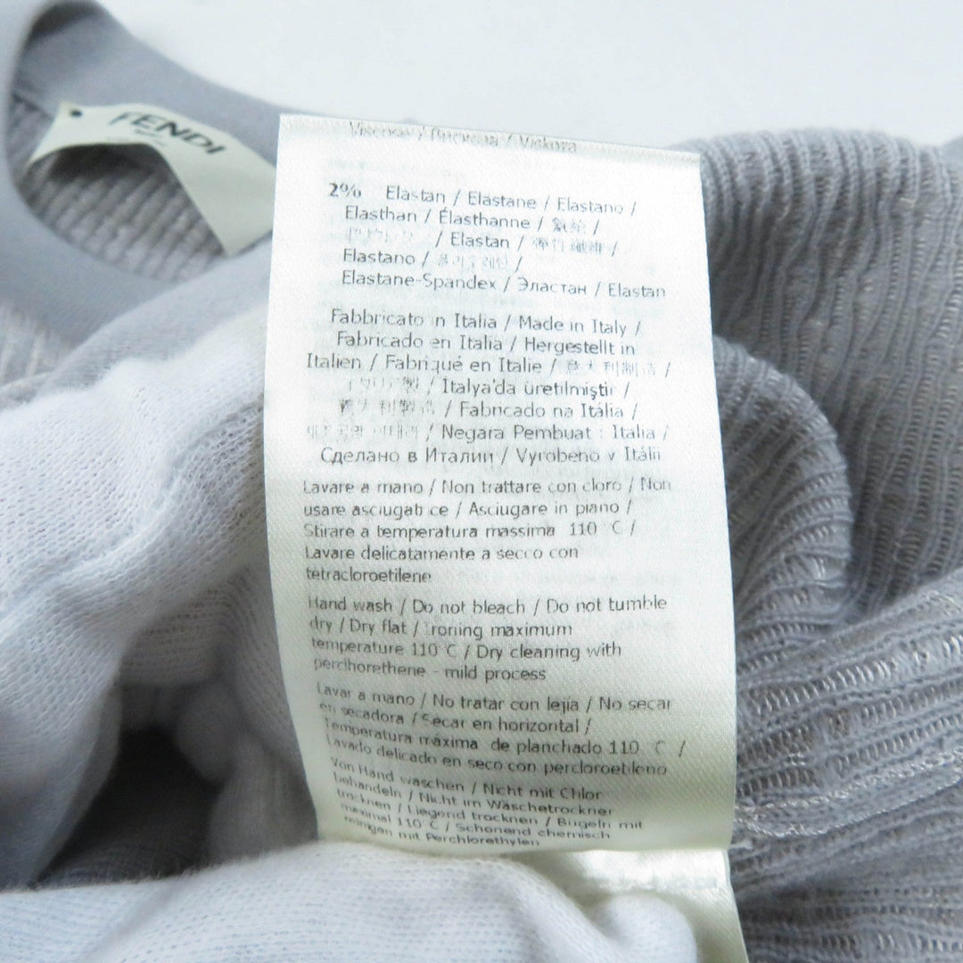 FENDI knit FZX849 Main: 67% wool, Main: 31% viscose, Main: 2% elastane gray Women 40 Used Authentic