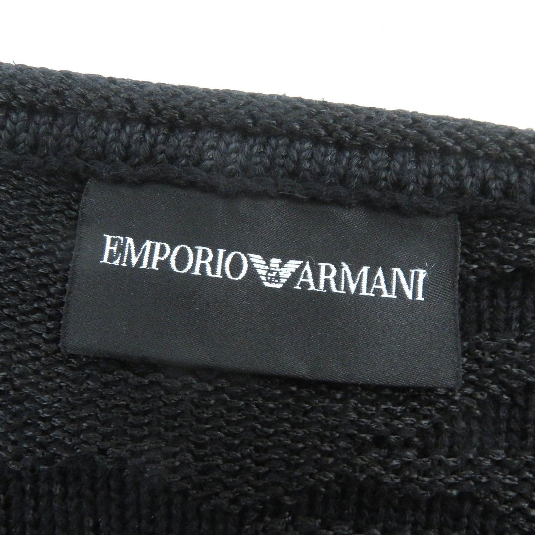 EMPORIO ARMANI knit 3Z1MY1 Main: 59% viscose, Main: 41% cotton black mens M Used Authentic