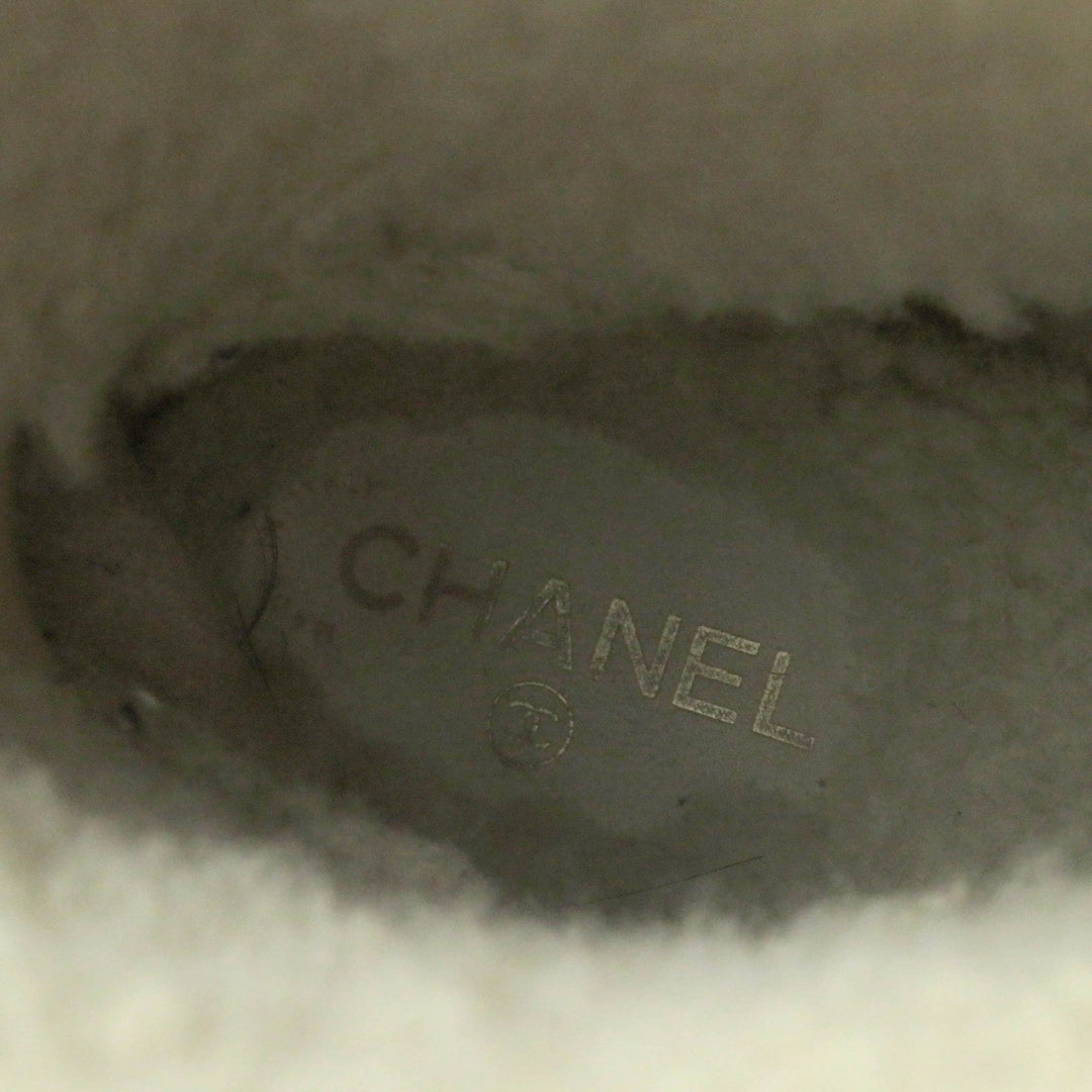 CHANEL short boots G34113 Main: Mouton Light Brown Black Women 36 Used Authentic