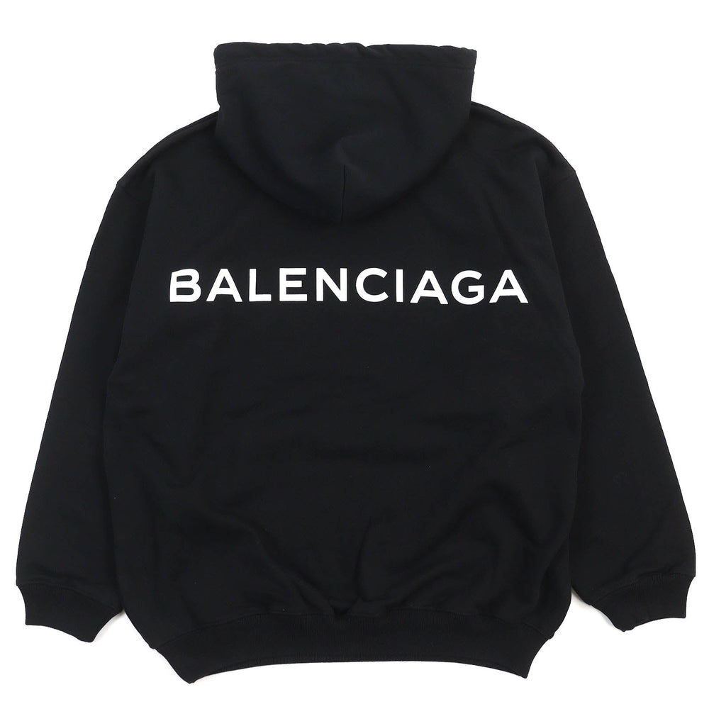 BALENCIAGA Hoodie 651795 Main: 100% cotton black mens L Used Authentic