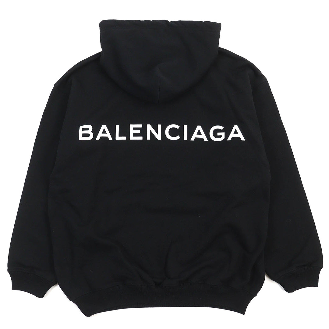 BALENCIAGA Hoodie 651795 Main: 100% cotton black mens L Used Authentic