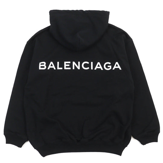 BALENCIAGA Hoodie 651795 Main: 100% cotton black mens L Used Authentic