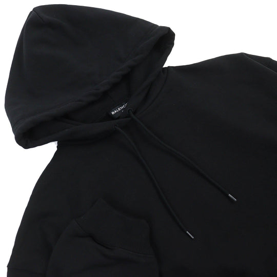 BALENCIAGA Hoodie 651795 Main: 100% cotton black mens L Used Authentic