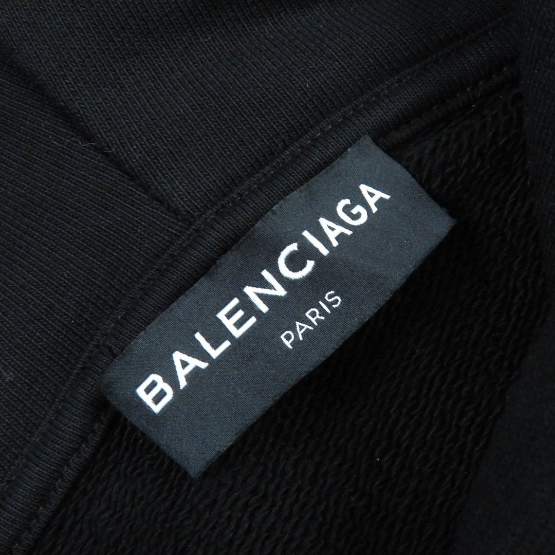 BALENCIAGA Hoodie 651795 Main: 100% cotton black mens L Used Authentic