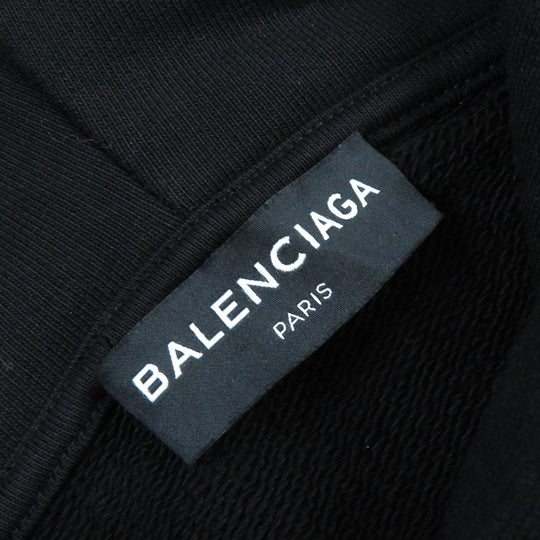 BALENCIAGA Hoodie 651795 Main: 100% cotton black mens L Used Authentic