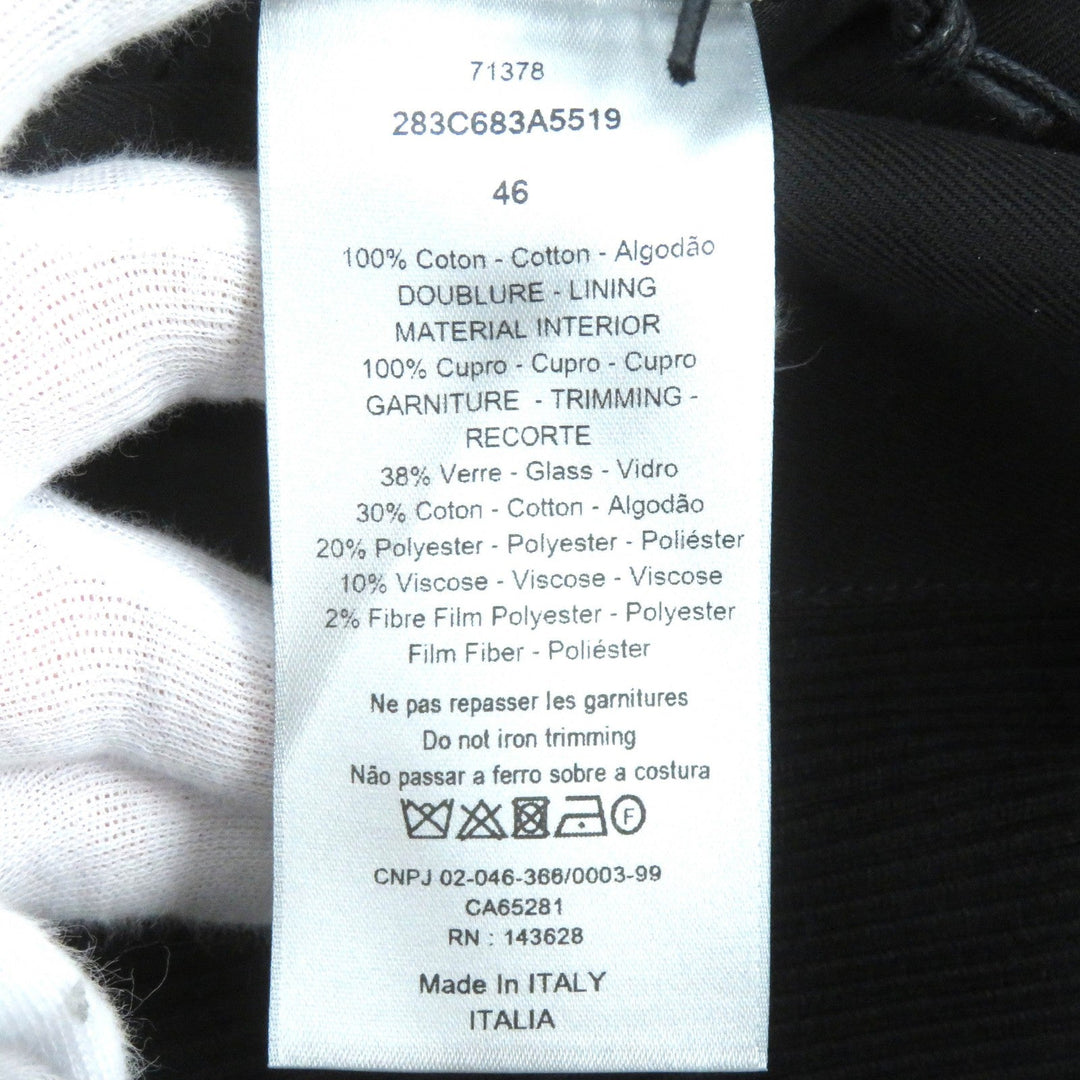 Dior HOMME sweat 283C683A3225 Outer: 100% cotton, Lining: 100% cupra, Part: 38% glass, Part: 30% cotton, Part: 20% polyester black mens 46 Used Authentic