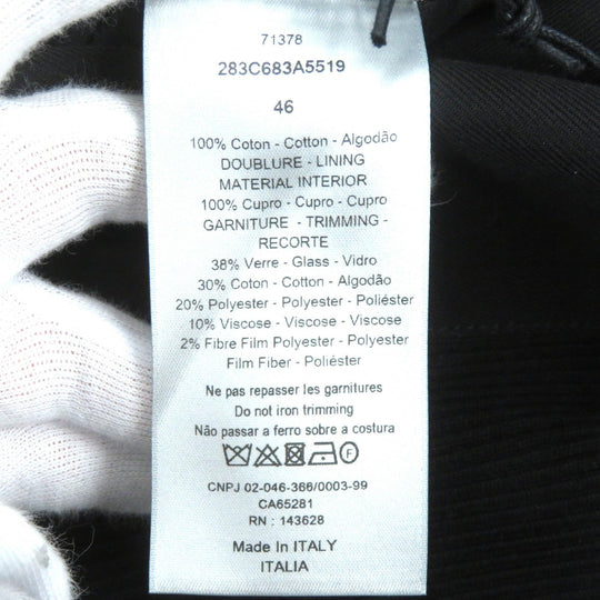 Dior HOMME sweat 283C683A3225 Outer: 100% cotton, Lining: 100% cupra, Part: 38% glass, Part: 30% cotton, Part: 20% polyester black mens 46 Used Authentic