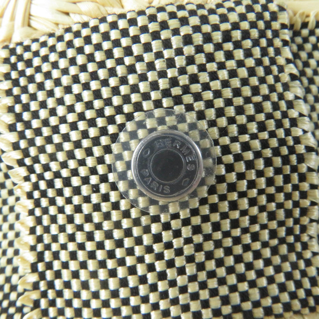HERMES hat Main: 100% straw, Part: 52% cotton, Part: 48% raffia, Lining: 56% cotton, Lining: 44% rayon natural Eleonora Women 58 Used Authentic