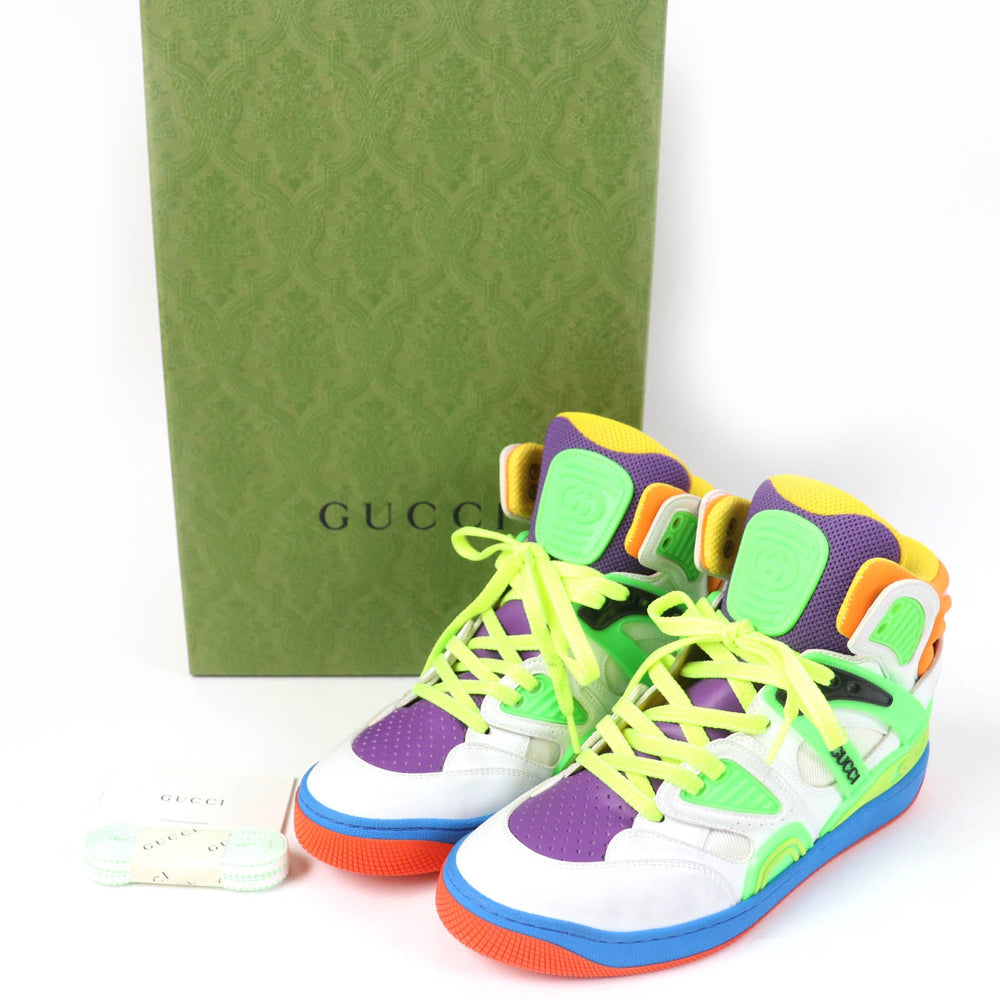 GUCCI High cut sneakers 661310 Main: Leather multicolor BASKET Women 37 Used Authentic