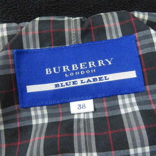 BURBERRY BLUE LABEL Down jacket FCF16-620-09 Main: 100% nylon, Part: 100% polyester, Fur: raccoon, Filling: 90% down, Filling: 10% feather Black type Women 38 Used Authentic