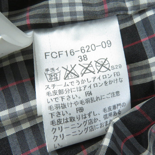 BURBERRY BLUE LABEL Down jacket FCF16-620-09 Main: 100% nylon, Part: 100% polyester, Fur: raccoon, Filling: 90% down, Filling: 10% feather Black type Women 38 Used Authentic