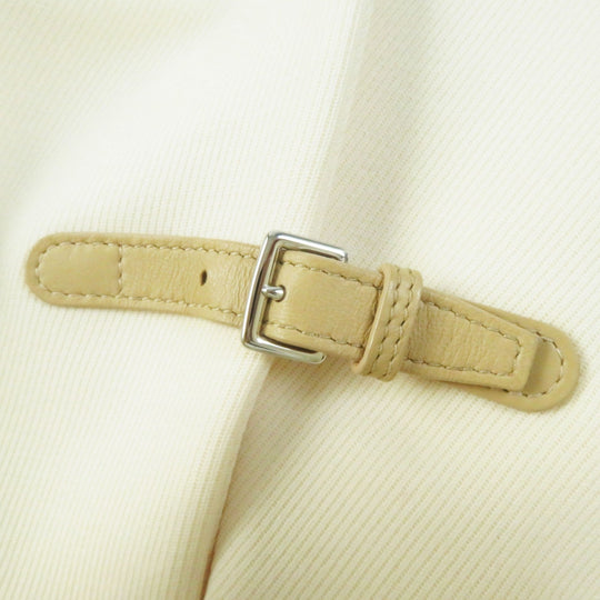 HERMES Other outerwear Outer: 95% wool, Outer: 5% cashmere, Lining: 65% rayon, Lining: 35% silk, Part: sheepskin Ivory beige Prefall collection Women 36 Used Authentic