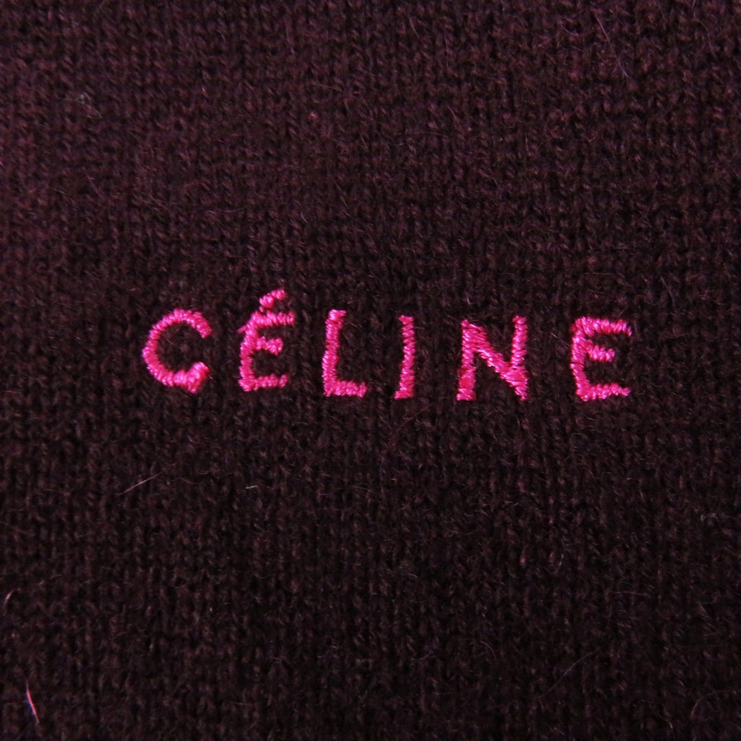 CELINE knit Main: 63% cashmere, Main: 37% wool Bordeaux Pink Phoebe Philo Women M Used Authentic