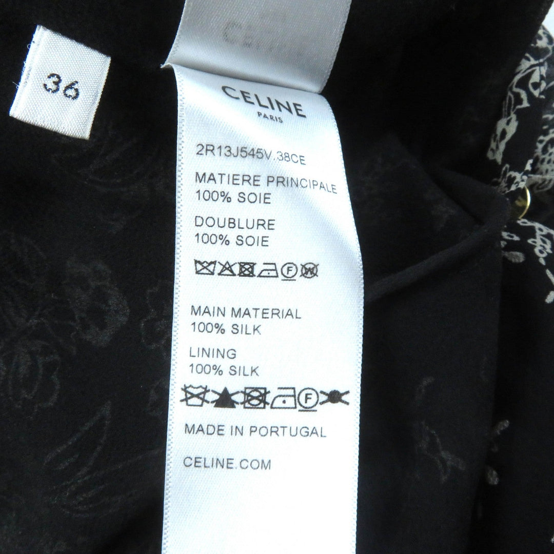CELINE dress 2R13J545V Outer: 100% silk, Lining: 100% silk black Lavalliere mini dress Women 36 Used Authentic