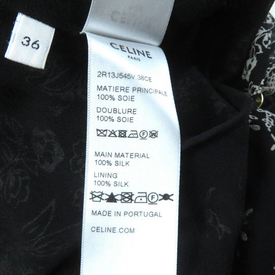 CELINE dress 2R13J545V Outer: 100% silk, Lining: 100% silk black Lavalliere mini dress Women 36 Used Authentic