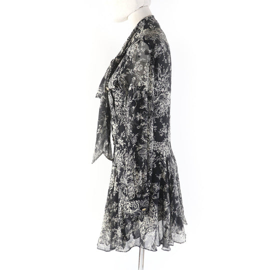 CELINE dress 2R13J545V Outer: 100% silk, Lining: 100% silk black Lavalliere mini dress Women 36 Used Authentic